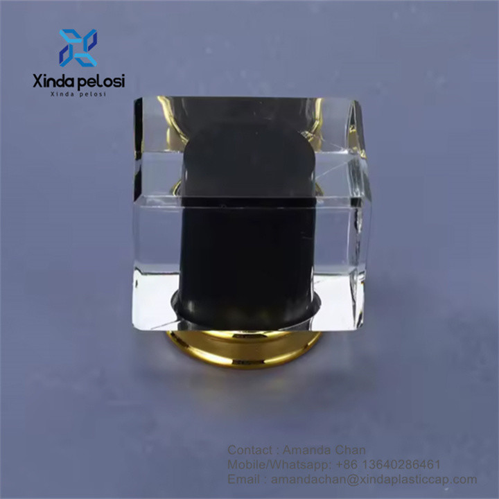 Luxury Golden Chrome Plated Perfume Bottle Caps For Cosmetic Bottle