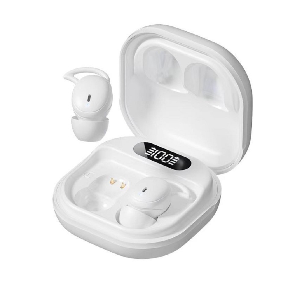 V5.4 Bluetooth Earphone Supports A2DP AVRCP HFP Protocols Talk Time 3-5 Hours F6 Copper Ring Speaker In Black White Skin Tone