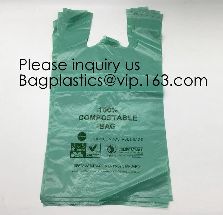 Biodegradable Roll heart bag, Vest bag, Pocket, Roll bag, 100% Biodegradable Cornstarch Garbage Bags garment biodegradab