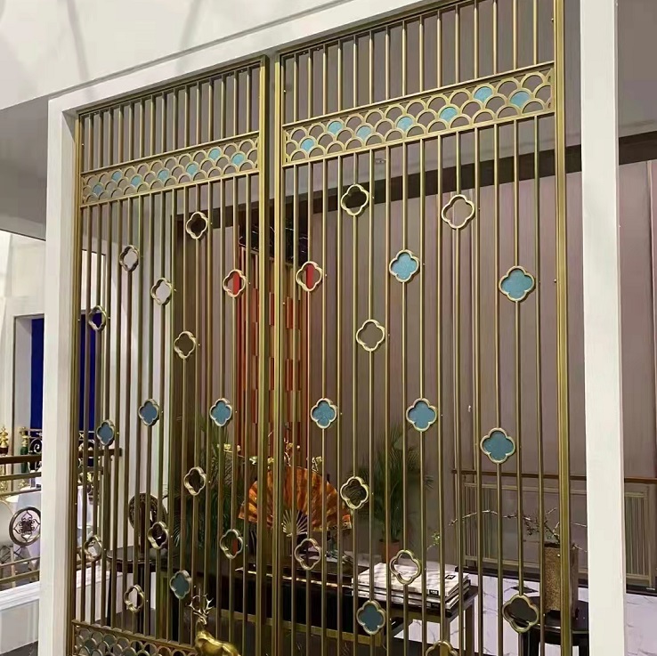 Custom metal stainless steel screens waveshape decorative room divider
