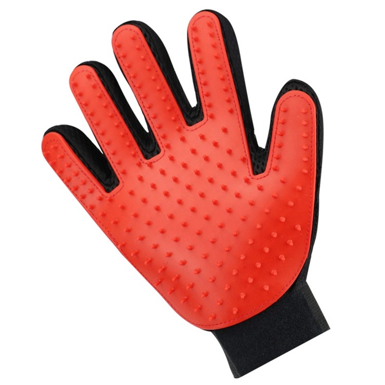 Gentle Silicone Dog Grooming Glove , Hair Remover Pet Deshedding Glove