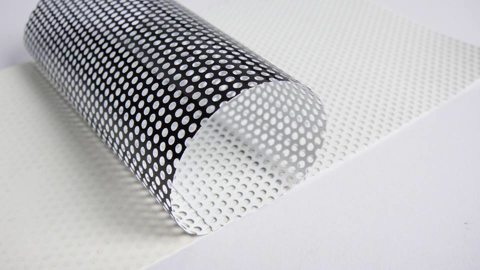 PVC Perforated Vinyl Glass Sticker Window Film Window Graphic One Way Vision 120mic for Eco solvent and Solvent Printing