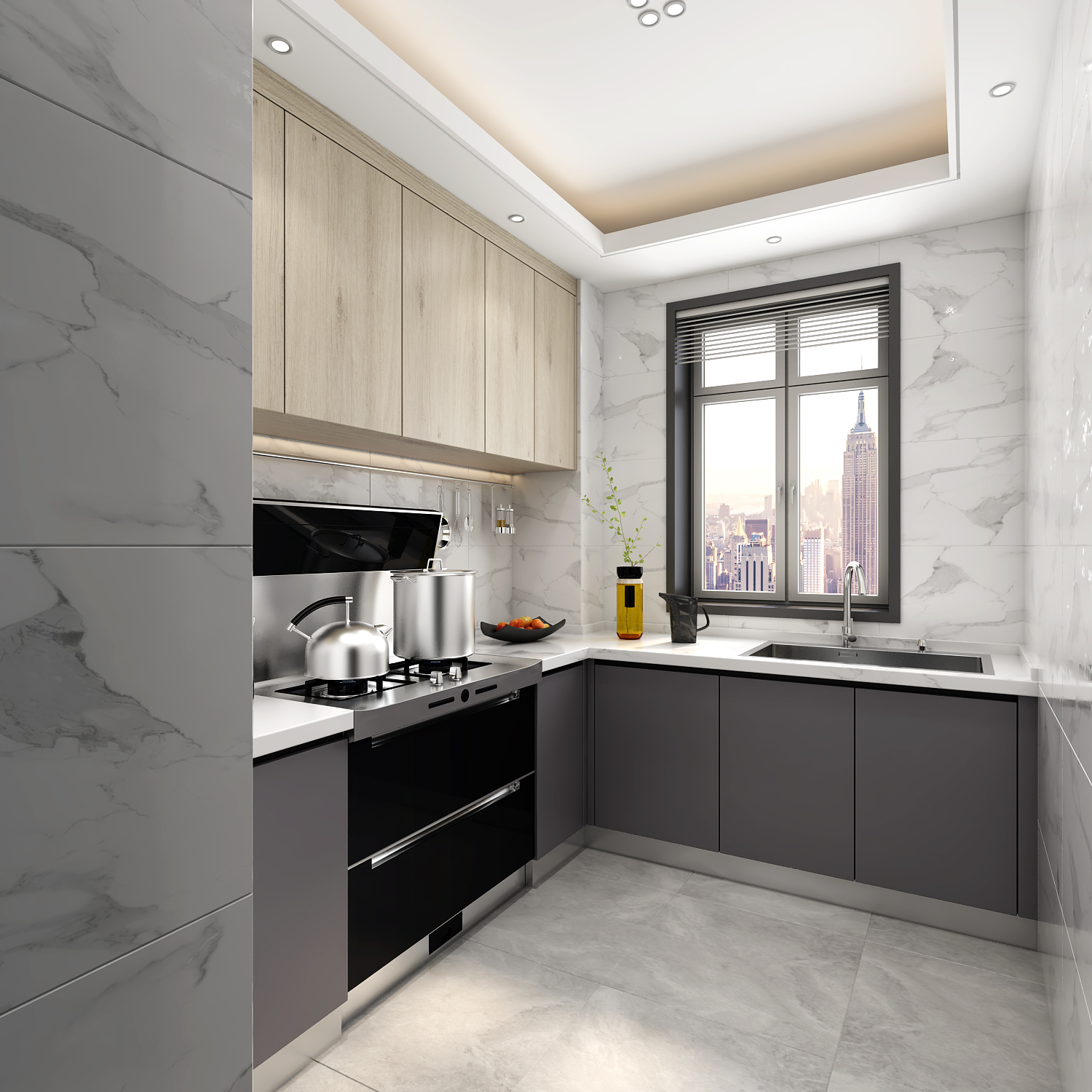 Quartz Stone Countertop Modular Kitchen Cabinets Professional Custom and Highly ODM/OEM