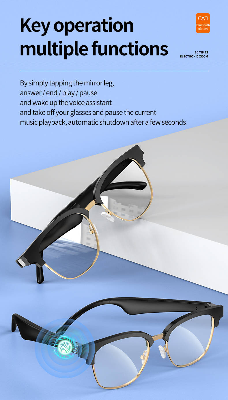 Smart Glasses Bluetooth Speaker Sunglasses Long Endurance With UV Protect