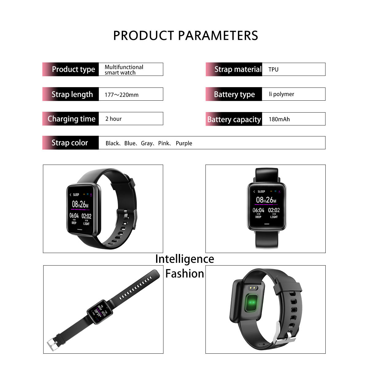 Hazel Full Heart Rate Smartwatch Touch Screen Smart Watch H19D Dynamic 1.3 Inch