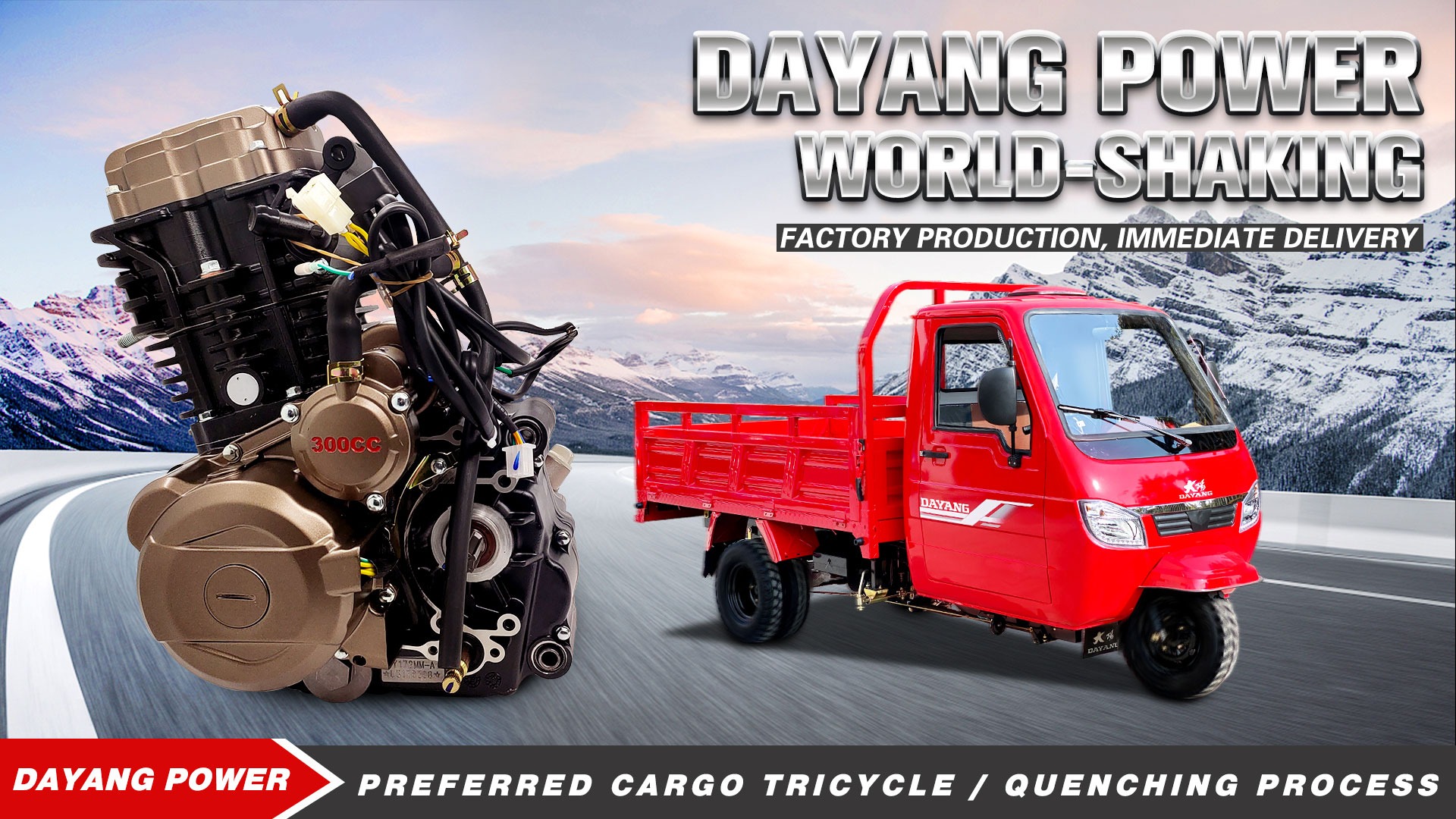Design DAYANG 2022 Closed Body Type 1000W Trike Tuk Tuk Lifan Motorcycletuk Tricycle