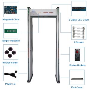 100 Sensitivity Level 18 Zones Metal Detector Body Scanner With 5 Digital LED