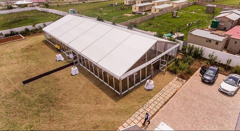 White Large Outdoor Transparent Wedding Tent Sandwich Hard Walls Aluminum 6061