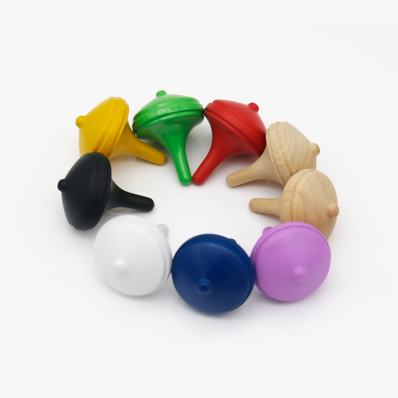 Colorful Kindergarten Wooden Spinner Toy Wooden Top Educational Toys