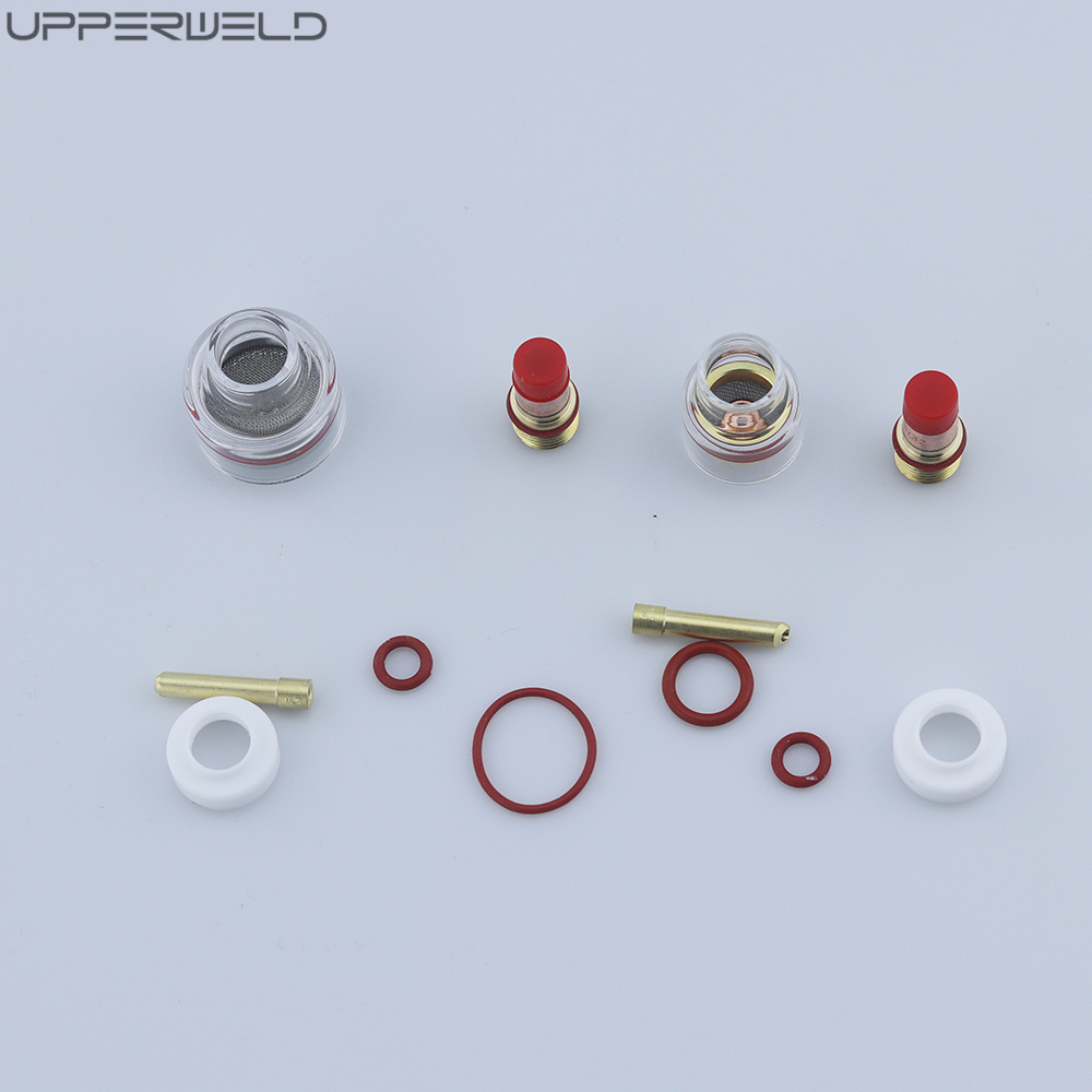 WP-17/18/26 2.4 TIG Welding Torch Gas Lens Kit 1/16' 3/32' 1/8' Clear Nozzle Pyrex Cup Kit