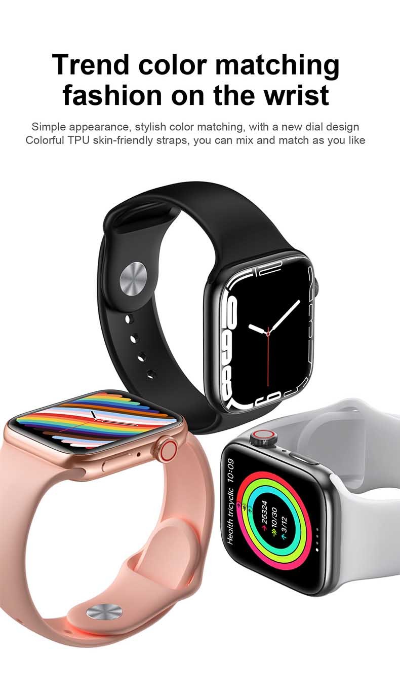 Stainless Steel Bright Shell Smart Wristband Watch 200mAh Battery T900 Pro Max Big