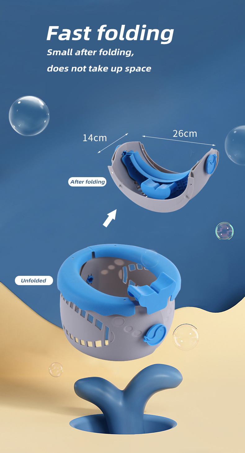 Portable Serenity Blue Baby Toilet With Customized Logo Foldable Soft Potty Training Seat