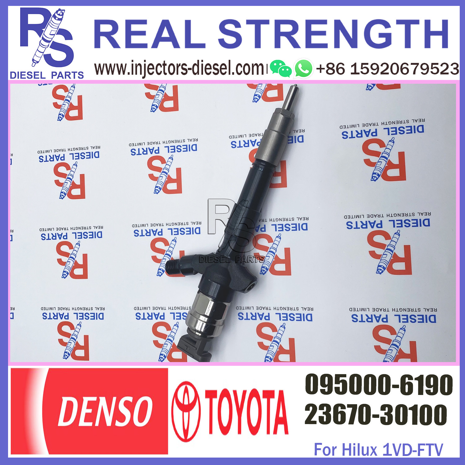 Common Rail Fuel Injector 23670-09060 23670-0L010 095000-6190 for Diesel Engine 2KD-FTV D4D