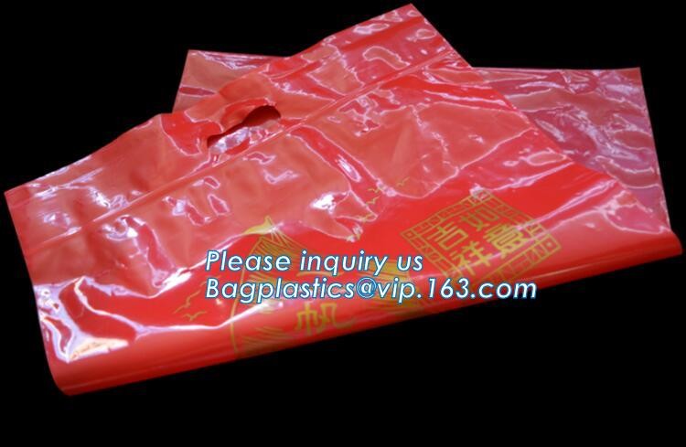 Custom logo HDPE / LDPE patch handle die cut plastic shopping bag for carrying bread,Die Cut Handle Shopping Bag bagease