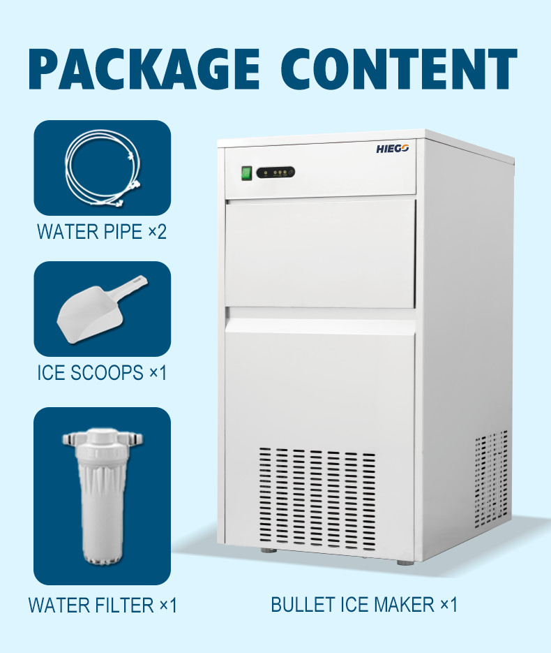 50kg Kitchen Ice Machine Commercial Portable Pellet Ice Machine R134a