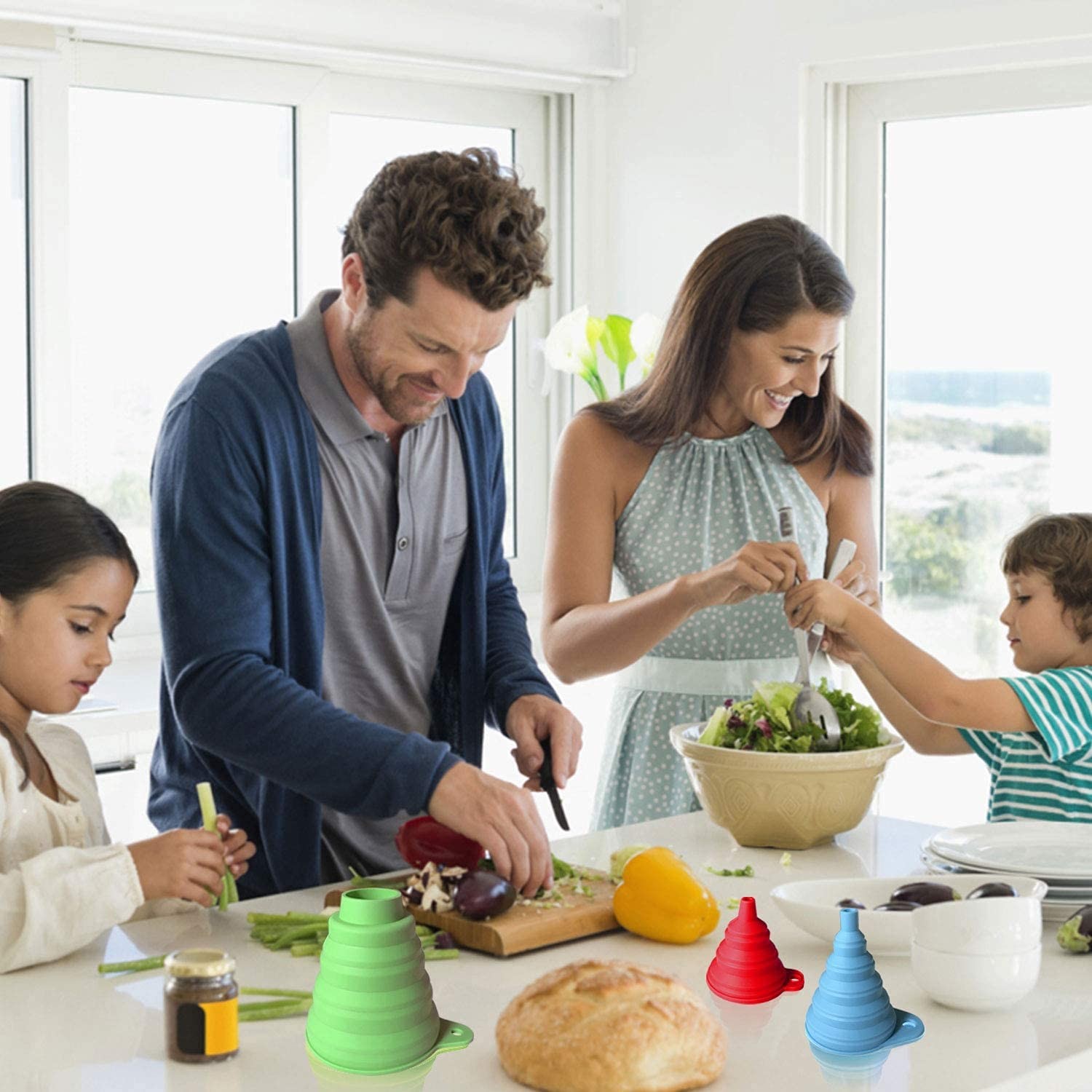 Funnels For Filling Bottles Kitchen Funnel Funnels For Kitchen Use Food Grade Silicone Collapsible Funnel Liquid Powder