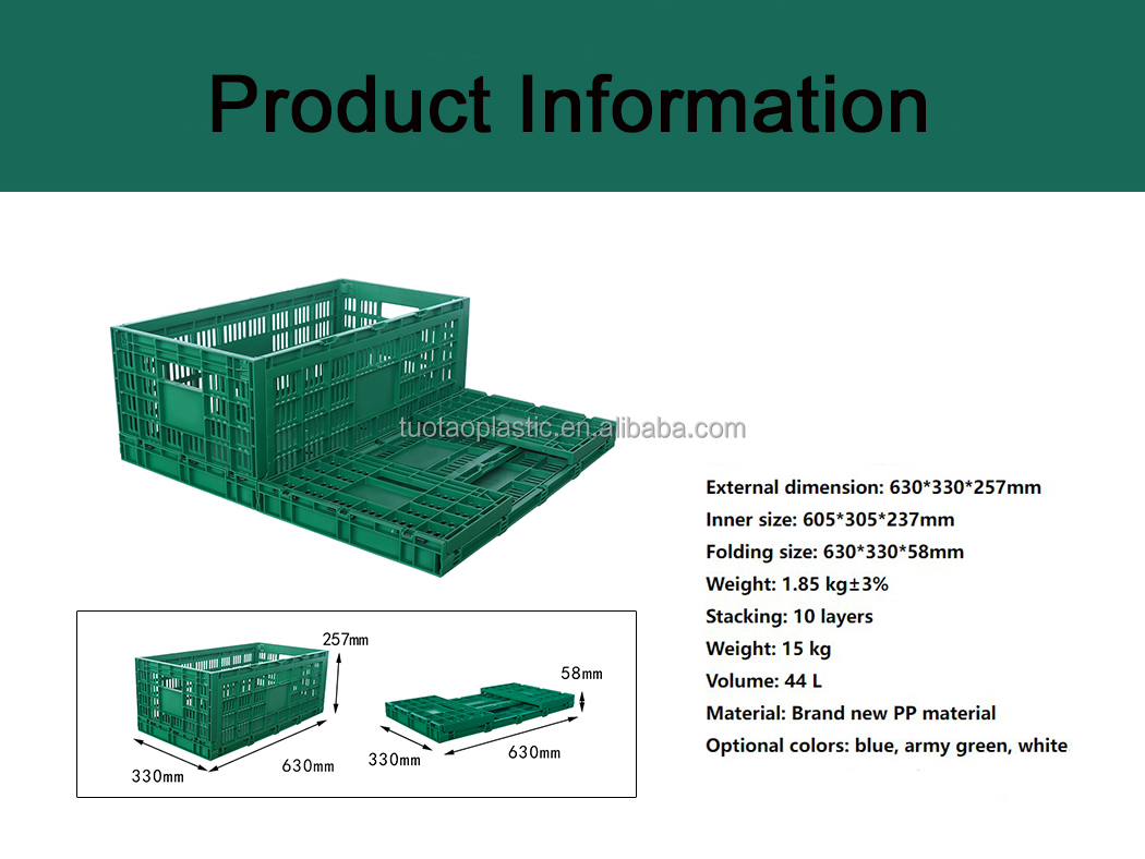 Foldable PP PE Mesh Egg Crate Storage Boxes in Variety Color for Agricultural Harvest