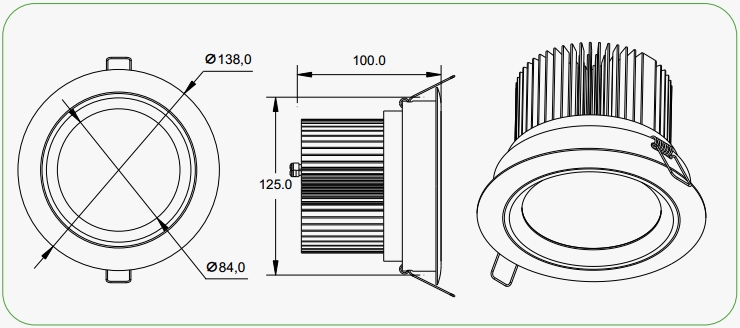 Aluminum Energy Saving COB Led Downlight , CE RoHS 15W LED Down Light Fixtures