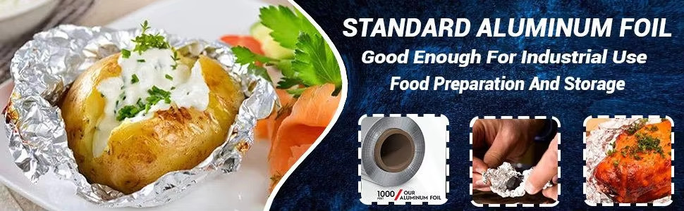0.018x300mm Aluminum Foil Wrapper 100m Foil Roll For Kitchen Food