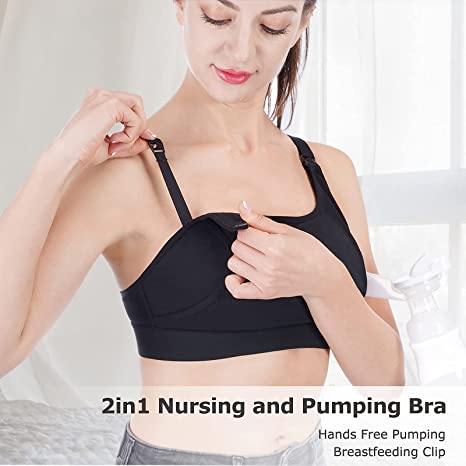 Hands free pumping bra adjustable breast-pumps holding and nursing bra momcozy nursing and pumping bra
