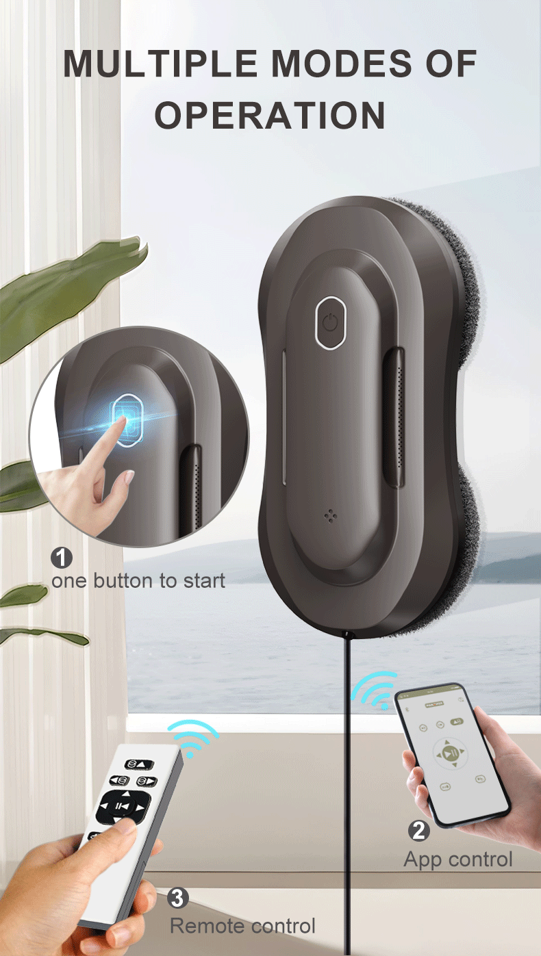 Trending Electric Window Cleaning Robot Smart Home Cleaning Appliance 50ml Water Tank