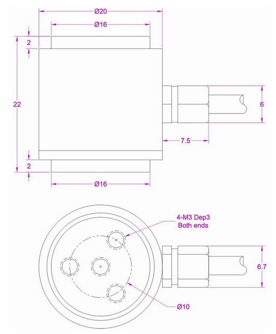 small size flange mounted load cell