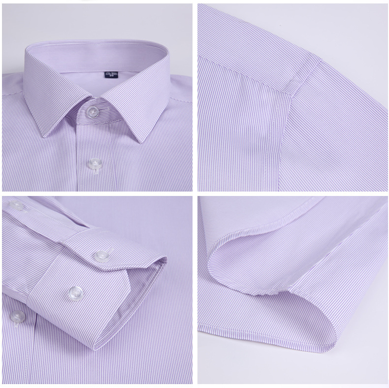 Formal Office Men's Shirt Short Long Sleeve Dress Shirt in Viscose/Polyester/Spandex