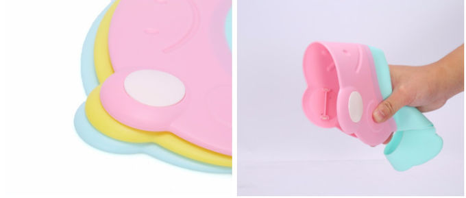 Ear Protect Baby Shampoo Cap , Adjustable Frog Baby Shampoo Hat 25*27 cm