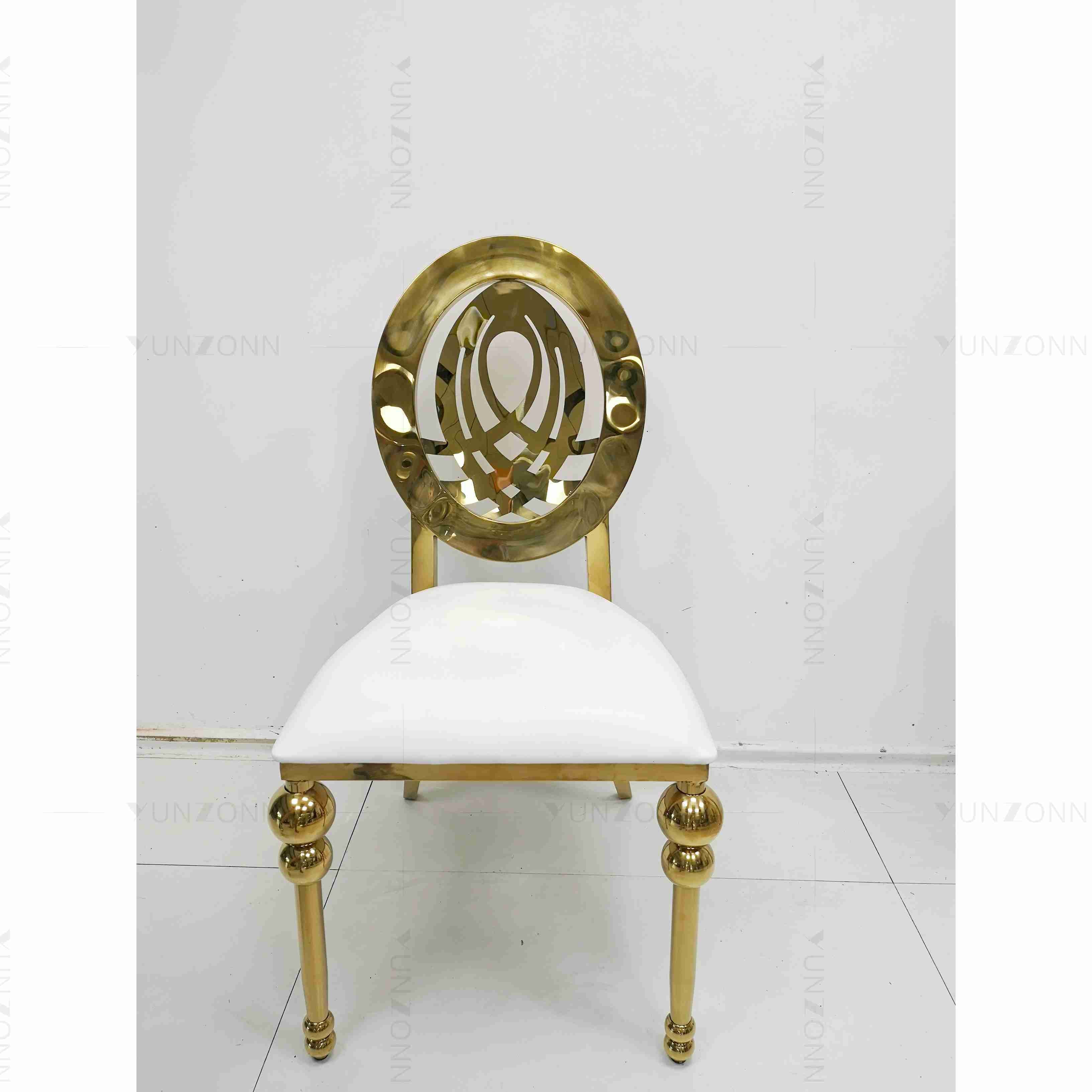 Classic Stackable Wedding Banquet Chair Stainless Steel Leather Wedding Chair
