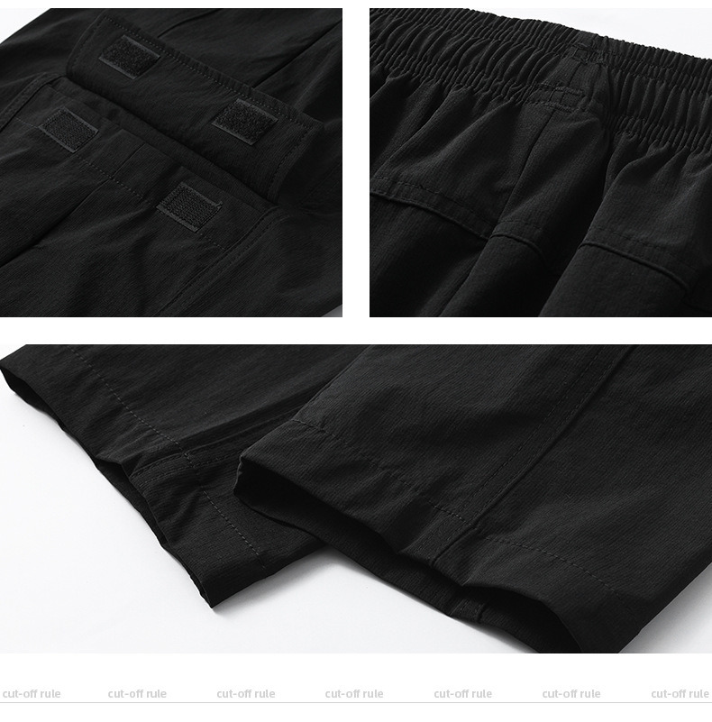 Men&prime;s Summer Thin Drawstring Hiking Pants Outdoor Loose Straight Leg Work Pants