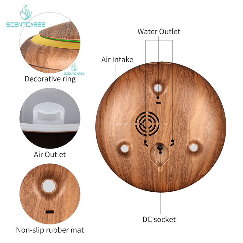 Bedroom Round 150 CFM Wood Aromatherapy Diffuser