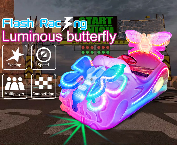 Luminous Butterfly Electric New Coin Operated Kiddie Rides Amusement Machine