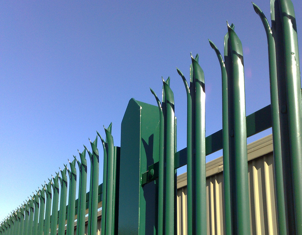 Powder Coated 1.8m High Steel Palisade Fencing With Double Gate