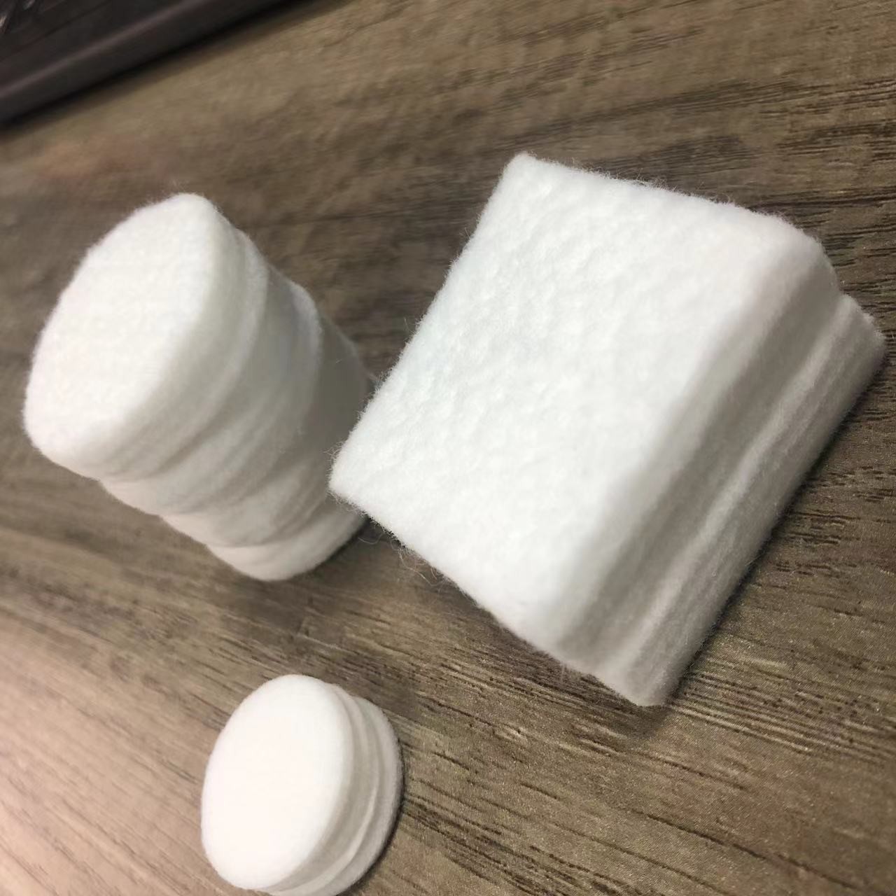 Needle Felt Cotton Pulp White Circular Absorbent Filter Element For Respiratory Filter