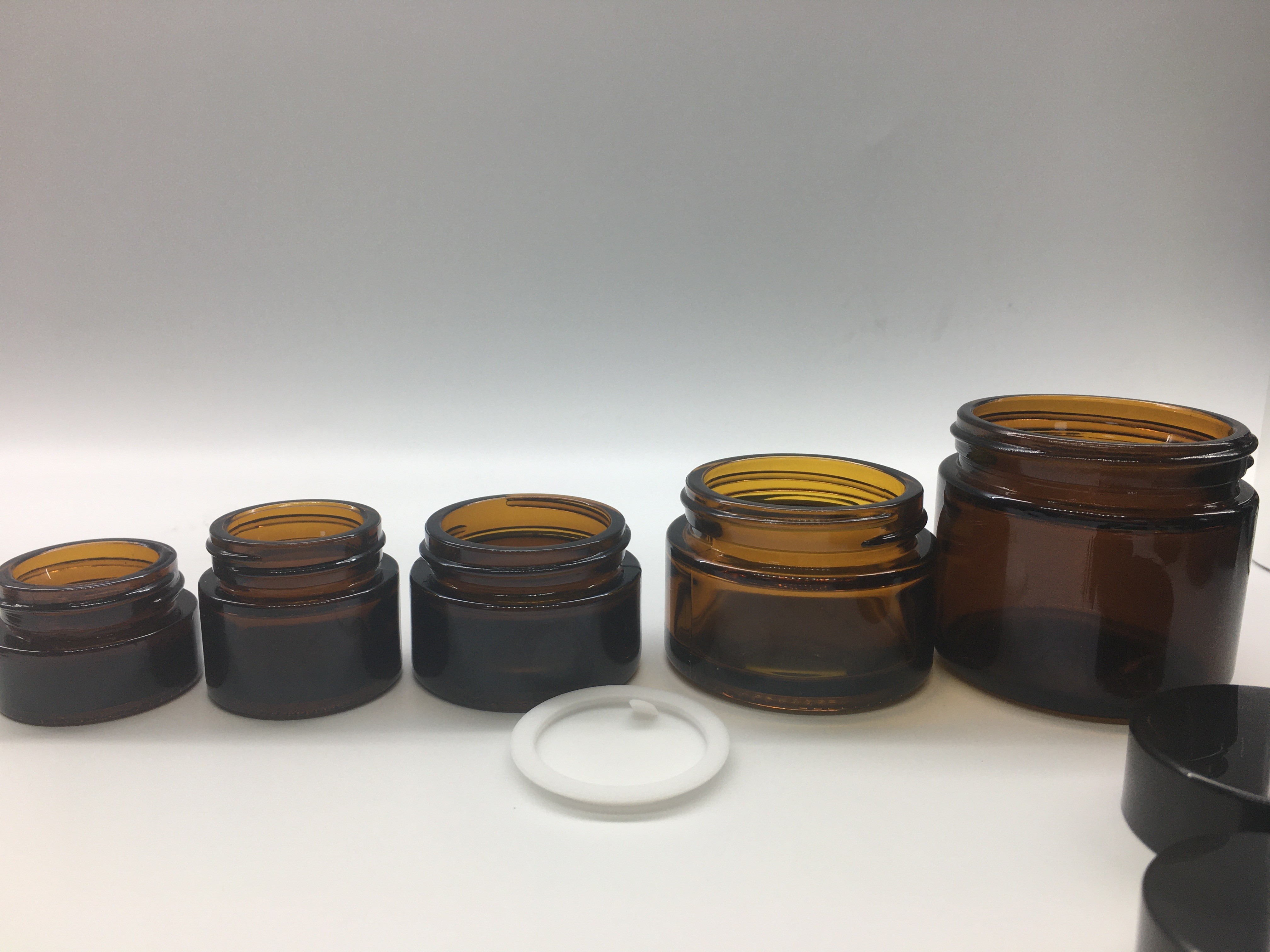 Brown Amber Glass Jar 5g - 50g Brown Jar For Face Cream Eyes Cream