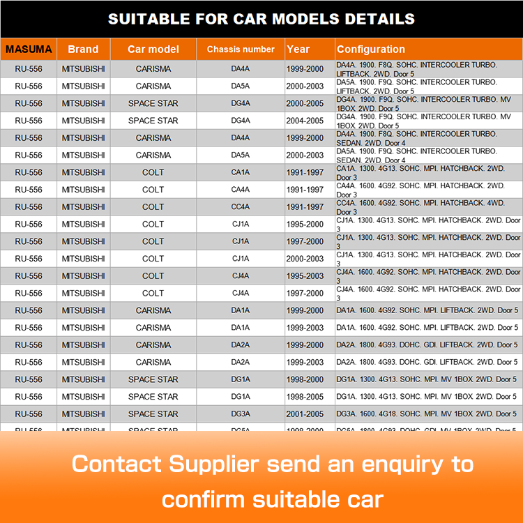 Auto Suspension Bushing V64W 4D56T MR911569 MR911570 MR916133 for MITSUBISHI CARISMA DA1A