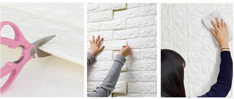 DIY Self Adhesive EVA Foam Wallpapers 3D Brick Wall Stickers for Modern Living Room Decor and Waterproof TV Background