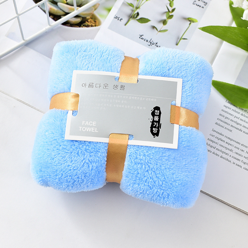 Thick Absorbent Coral Fleece Bath Towel Set Regular Size 70*140cm 35*75cm 1 Piece