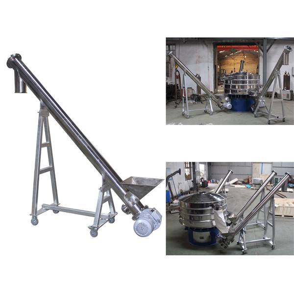 Mobile Stainless Steel Food Grain Screw Feeder Conveyor