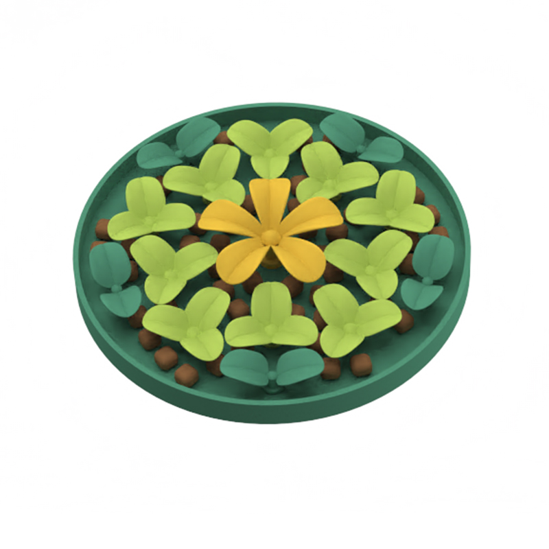 Custom silicone pet products Cute flower Pattern silicon Pet Dog Food Feeding Mat Silicone Slow Feeder Licking Pad Dog food mat