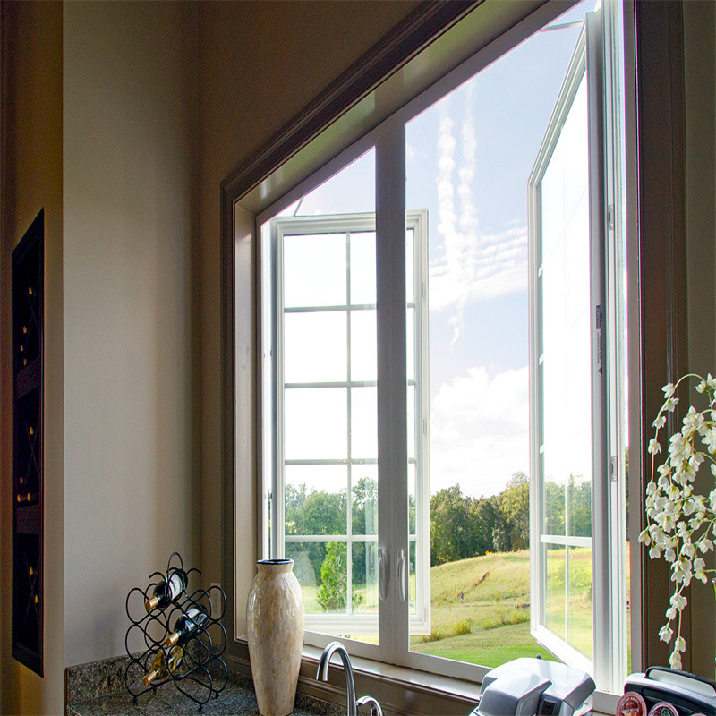 Latest Design Double Glazed Aluminum Casement Windows With Stainless Steel Screen Netting