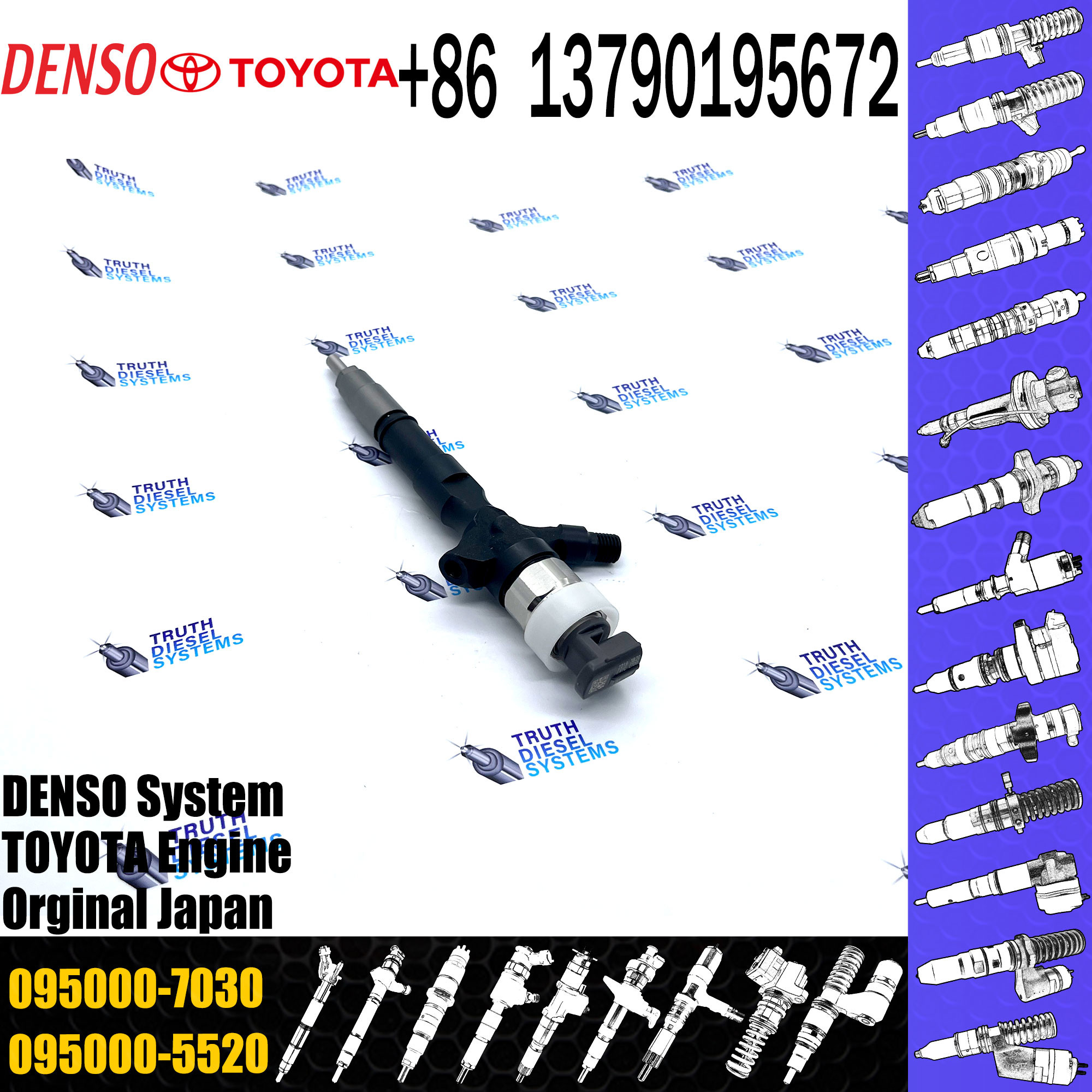 Hot sale Fuel Injector 23670-39145 Common Rail Injetor 095000-7040 095000-7030 for TOYOTA VIGO 1KD 2KD
