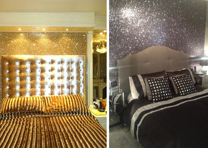 3 Chunky Glitter Wall Fabric , Glitter Material Wallpaper Shiny Stereoscopic