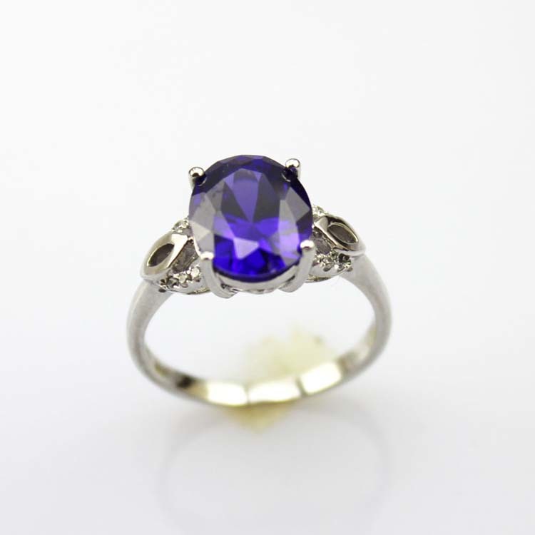 Women Jewelry 925 Silver Ring with 8x10mm Ruby Cubic Zircon(R237)