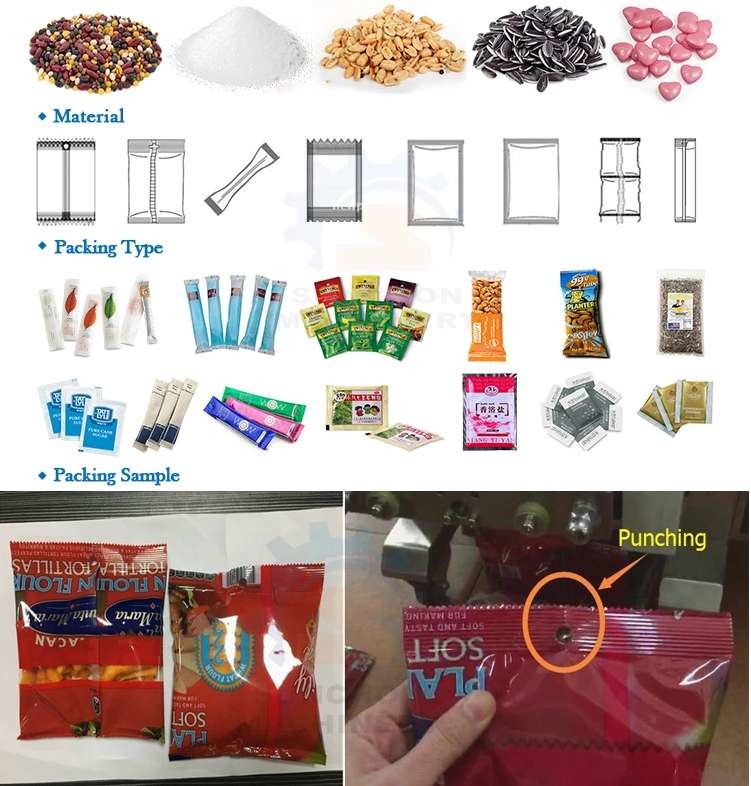 Pillow Bag Sachet Packing Machine For Peas Chips Puffed Food
