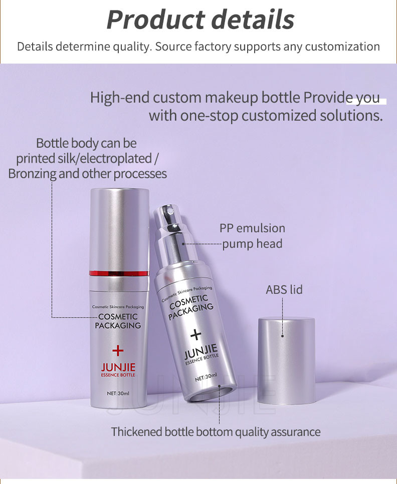 Luxury 30ml Skincare Packaging Set Empty Cosmetic Acrylic Essence Oil Bottle For Skin Care Serum Plastic Bottle