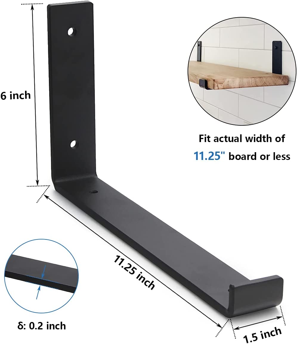 Wall Mount Bracket for Invisible Floating Shelves Heavy Duty Support Thickness 0.1-5mm