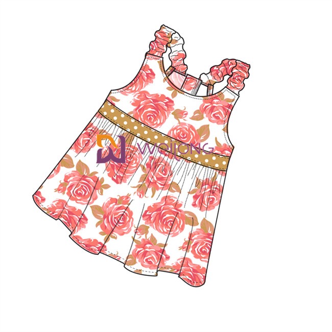 Digital Print Hawaii Rose Customized Strap Dog Dress For Pet
