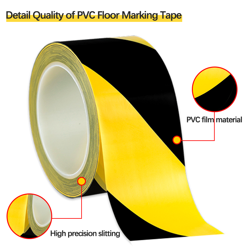 PVC Warning Danger Tape Yellow Adhesive Barricade Caution PVC Tape Roll