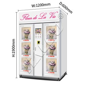 China Haloo Vending Machine SupplierBig Size 6 Locker Vending Machine 10.1inch Touch Screen Choose Flowers on the Machine on sale